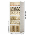 Shoe Rack with Clear Shoe Boxes 3 6 9 Tier Foldable Stackable Plastic Organizer for Closet Entryway Bedroom – Holds 6 12 or 18 Pairs