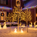 Lighted Birch Tree Warm White Fairy Lights 4ft 5ft 6ft 8ft Tall Artificial Prelit Tree Plug In Clear Lights Sturdy Base for Indoor Outdoor Christmas Wedding Easter Home Decor