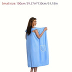 Waffle Texture Bath Towel with Pocket Ultra Soft Quick Dry 260GSM Absorbent Coral Fleece - 2 Sizes 4 Colors for Camping Beach Bathroom | Nuvia Haven