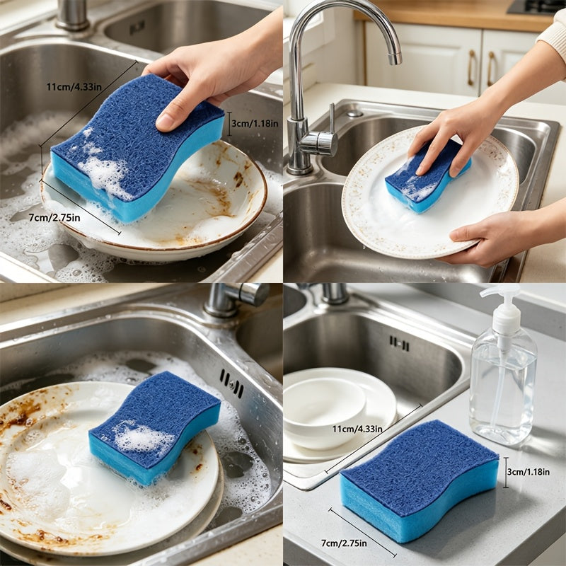 Non-Scratch Dishwashing Sponge 50 Pack Bulk Kitchen Sponges for Dishes Pots Pans Surfaces Scrub Sponge Removes Stuck-On Food Without Scratching Daily Cleaning