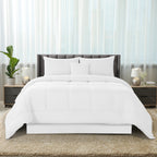 5-Piece Comforter Set – Reversible Quilted Down Alternative Bedding Set with Pillow Shams, Bed Skirt & Cushion | All Season | Twin, Queen, King