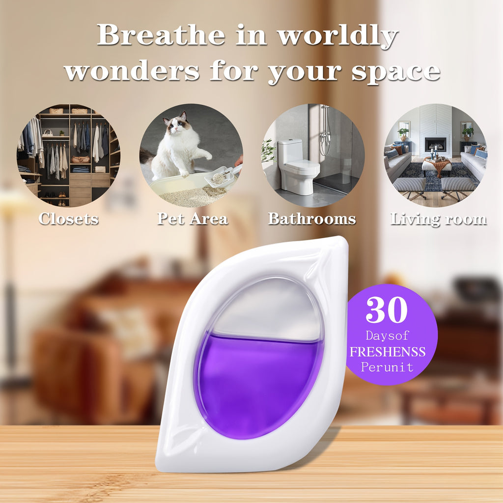 Small Space Air Freshener 2, 6 or 12 Pack – Odor Eliminator for Closets, Bathrooms & Pet Areas, 6 Scents, 0.25 fl oz Each Lasts Up to 30 Days, Fresh Scent Home Deodorizer