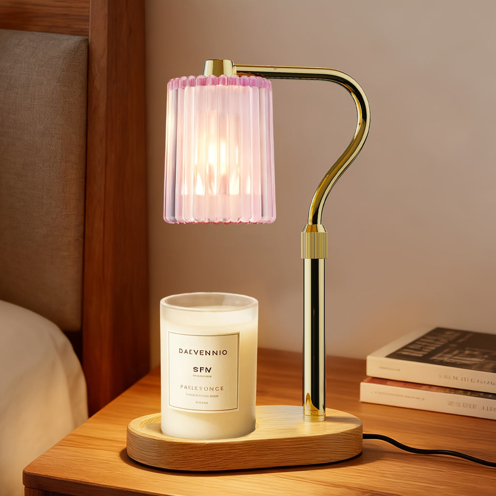 Crystal Lampshade Candle Warmer Lamp with Timer, Height & Light Adjustable Wax Melt Warmer for Jar Candles, Flameless Candle Heater for Bedroom & Living Room, Birthday & Mother's Day Gift for Women (No Bulb Included)