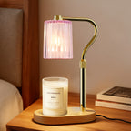 Crystal Lampshade Candle Warmer Lamp with Timer, Height & Light Adjustable Wax Melt Warmer for Jar Candles, Flameless Candle Heater for Bedroom & Living Room, Birthday & Mother's Day Gift for Women (No Bulb Included)