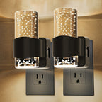 Night Lights Plug-In 2 Pack, Dimmable 3000K Warm LED, Auto Light Sensor, Modern Wall Night Light for Hallway, Bedroom & Living Room