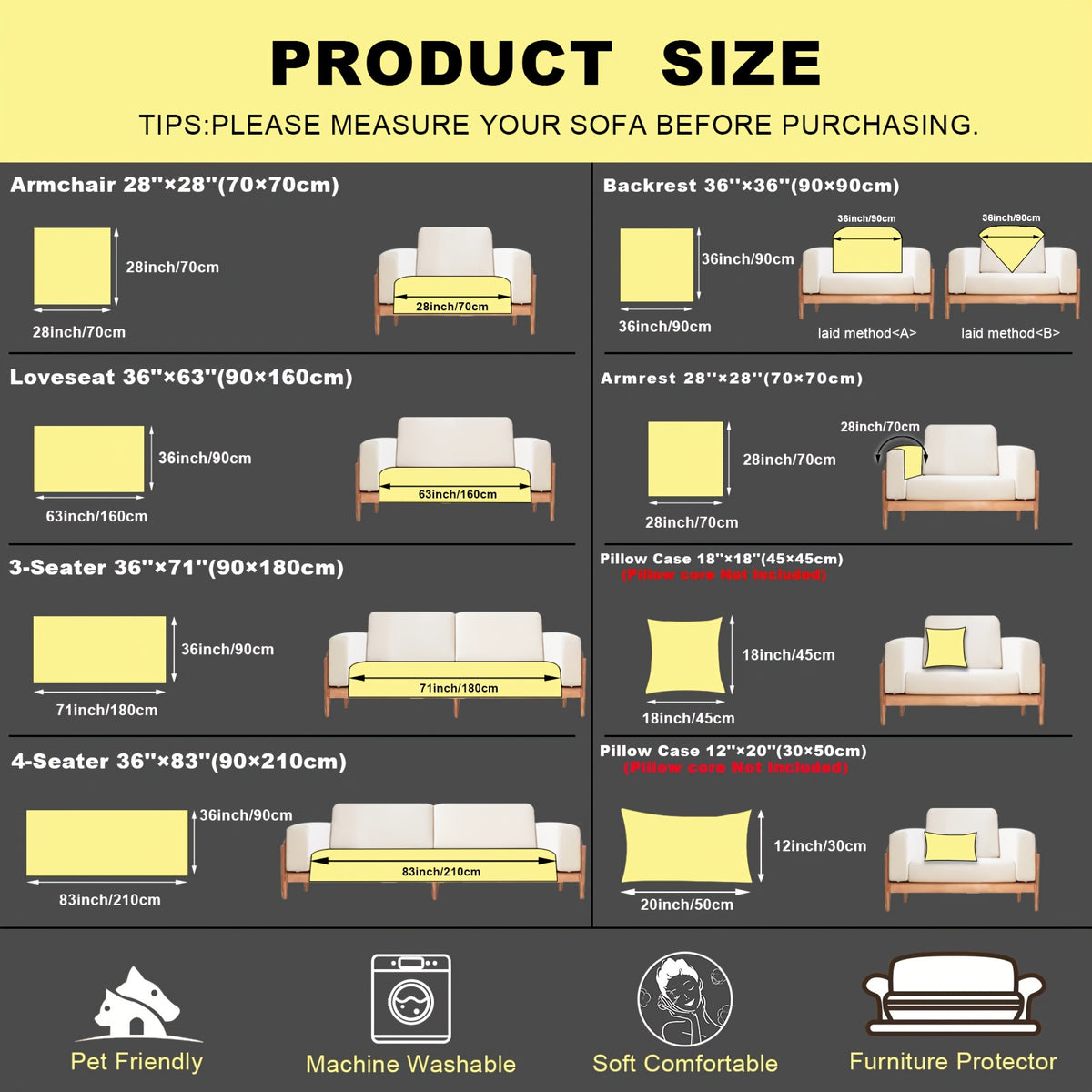 Faux Lamb Fluffy Sofa Cover Modern Gradient – Thick Plush Pet-Friendly Polyester Sofa Protector, Machine Washable 450-500g Fabric for Single, Double, Triple & Combination Sofas