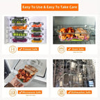 Glass Food Storage Containers with Lids 10-Piece Set – Airtight Leak-Proof Meal Prep Bento Boxes, Microwave Oven Freezer & Dishwasher Safe