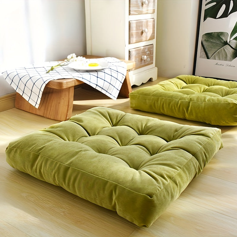 Plush Square Seat Cushion 21.6x21.6 In – Soft Floor Cushion for Dining Chair Tatami Futon Office Computer Chair, 2 Colors