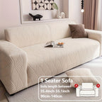 Jacquard Elastic Sofa Cover – Modern Artistic Slip-Resistant Couch Slipcover | All-Season Polar Fleece Furniture Protector for Living Room, Office & Bedroom | Includes Free Pillow Cover | 1-4 Seater