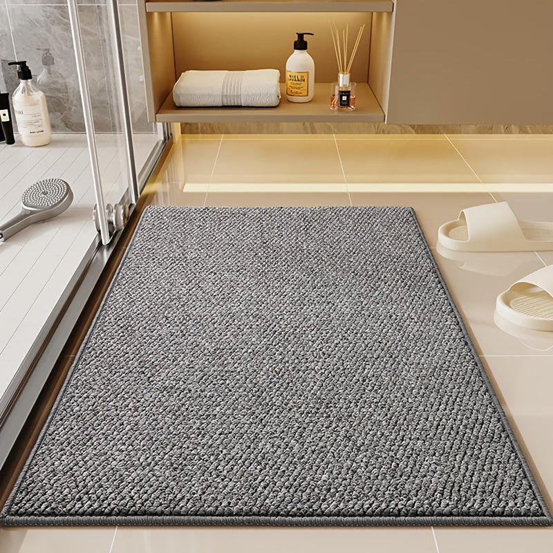 Imitation Sisal Bathroom Mat Non-Slip Water Absorbent – Cat Scratch Resistant Entryway Doormat, Mud & Sand Removal, Easy to Clean, Dark Gray & Brown, 2 Sizes
