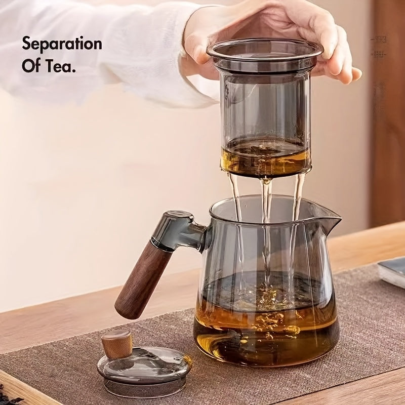 Glass Teapot and Coffee Pot with Handle & Filter – Transparent Stovetop Tea Kettle for Loose Leaf Tea, Herbal Tea & Coffee, Borosilicate Glass, Kitchen Brew Pot