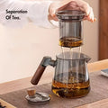 Glass Teapot and Coffee Pot with Handle & Filter – Transparent Stovetop Tea Kettle for Loose Leaf Tea, Herbal Tea & Coffee, Borosilicate Glass, Kitchen Brew Pot