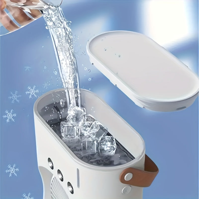 Portable Misting Fan – USB Rechargeable Water-Cooled Fan for Outdoor, Camping, RV, Office & Travel | Button Control | Summer Cooling Essential