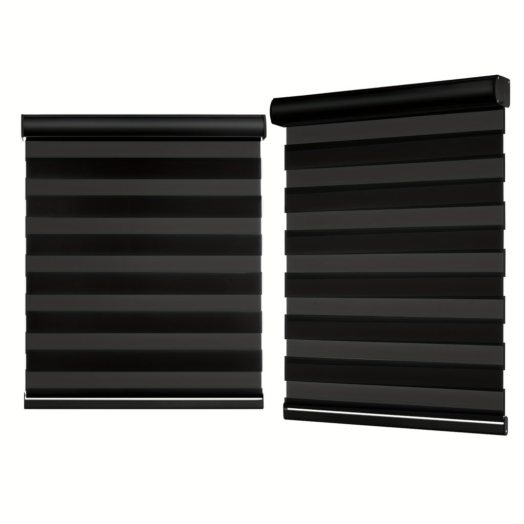 Cordless Zebra Blinds for Windows - Dual Layer Light Filtering & Blackout Roller Shades, Easy Install Custom Width 20"-64" x 72"H, Modern Window Treatment for Bedroom Living Room, 4 Colors