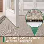 Non-Slip Doormat Low Profile Indoor Outdoor Entry Mat Dirt Trapper – Front Door, Entryway, Patio, Porch & Garage Rug, 4 Sizes, Beige & Grey