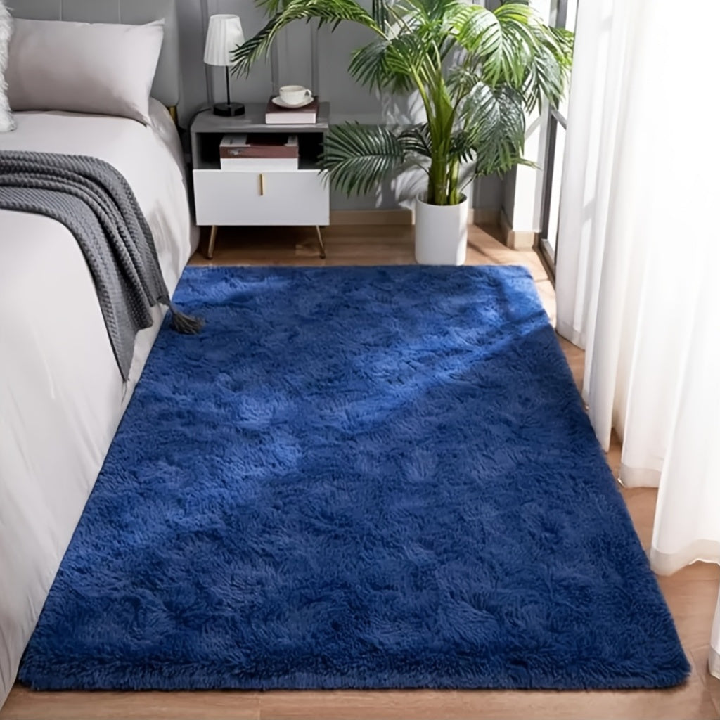 Tie-Dye Shaggy Plush Area Rug Non-Slip Fuzzy Soft Bedside Carpet Pet Friendly for Bedroom Living Room Dorm 5 Colors