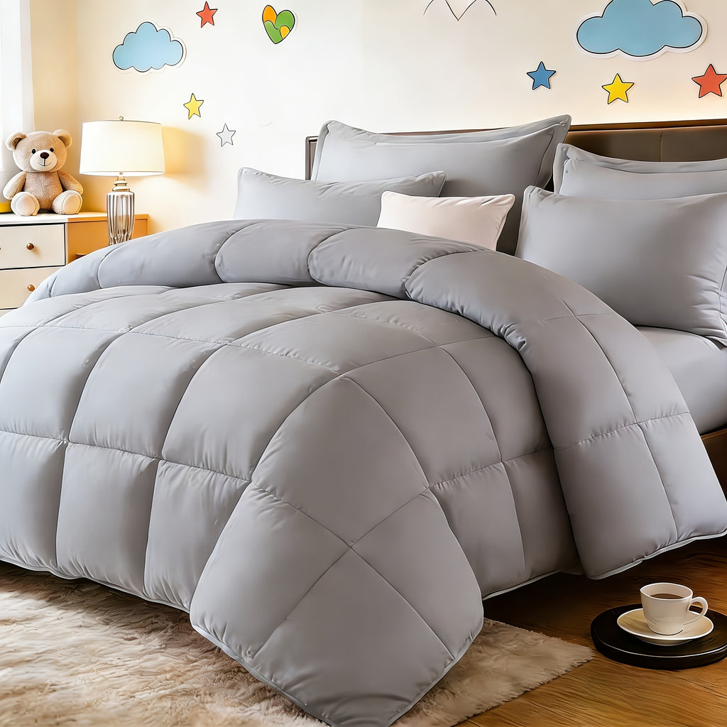 All Season Comforter Set with Pillowcases 2-3 Piece – Soft Fluffy Lightweight Bedding for Kids Dorm Apartment, 29 Colors Including Two-Tone, Twin Queen King Size
