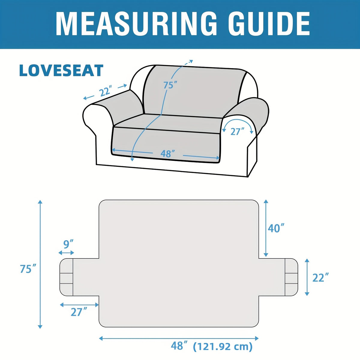 Liquid-Resistant Sofa Cover with Pocket, Geometric Pattern Couch Slipcover Furniture Protector for Pets, Washable Thick Soft 1 2 3 4 Seat Sizes Chair Loveseat Sofa