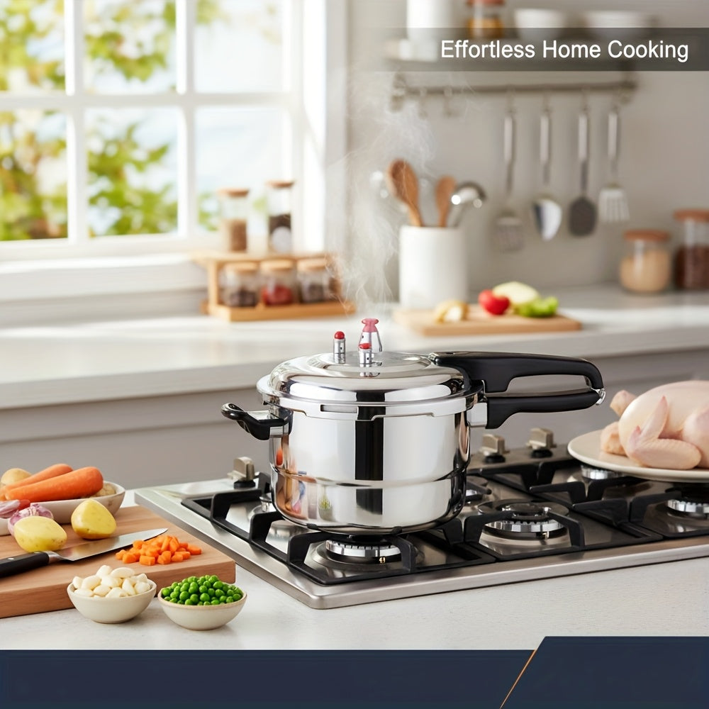 Stovetop Pressure Cooker Aluminum 4.5 6 8 Quart with Safety Release Valve Multiple Protections for Family Meals Canning & Catering Multi-Stovetop Compatible
