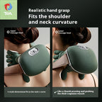 USB Cordless Neck & Shoulder Massager with 6D Hand Simulation – Electric Deep Kneading Shiatsu Massager for Neck Shoulder Back Pain Relief, USB-Powered with Charging Cord