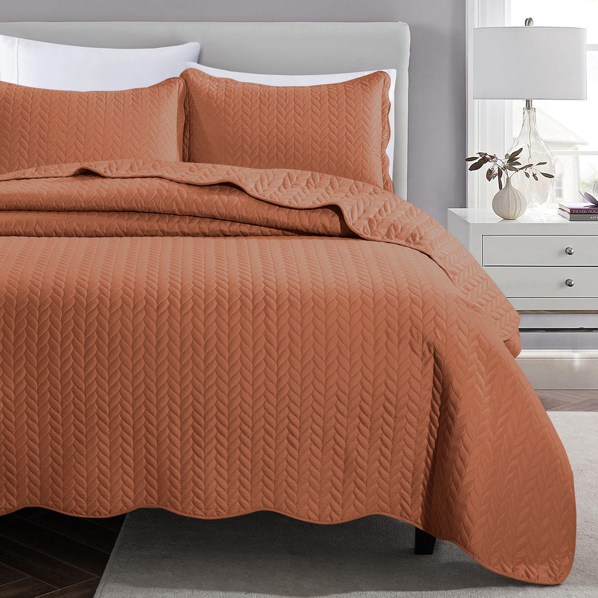 Microfiber Quilt Bedspread Set All Season Lightweight – Soft Breathable Quilted Coverlet Twin Full Queen King 16 Colors Machine Washable