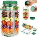 Salad Jar with Side Opening & Dressing Cup – Mason Jar Salad Container with Upgraded Lock, Leak-Proof Lunch Box for Meal Prep, Portable for Travel, Office & Home, Includes Disposable Spoon