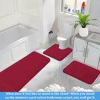 Memory Foam Bath Mat Set 3 Piece – Non-Slip, Soft Absorbent Plush Rugs for Bathroom, Kitchen & Bedroom | 9 Colors | Washable