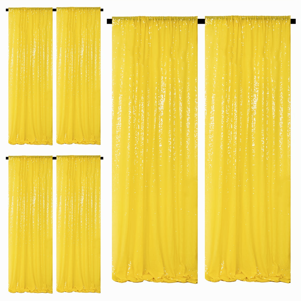 Sequin Backdrop Curtains – Glitter Party & Wedding Background Panels, 2ft×8ft per Panel, 4/6/8 Panel Sets, 29 Colors for Birthday, Stage, Bridal & Event Decor