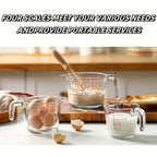 Glass Measuring Cup Set - Borosilicate Tempered Glass, 4-Piece or 9-Piece with 100ml Espresso Cups, Essential Kitchen Measuring Tools