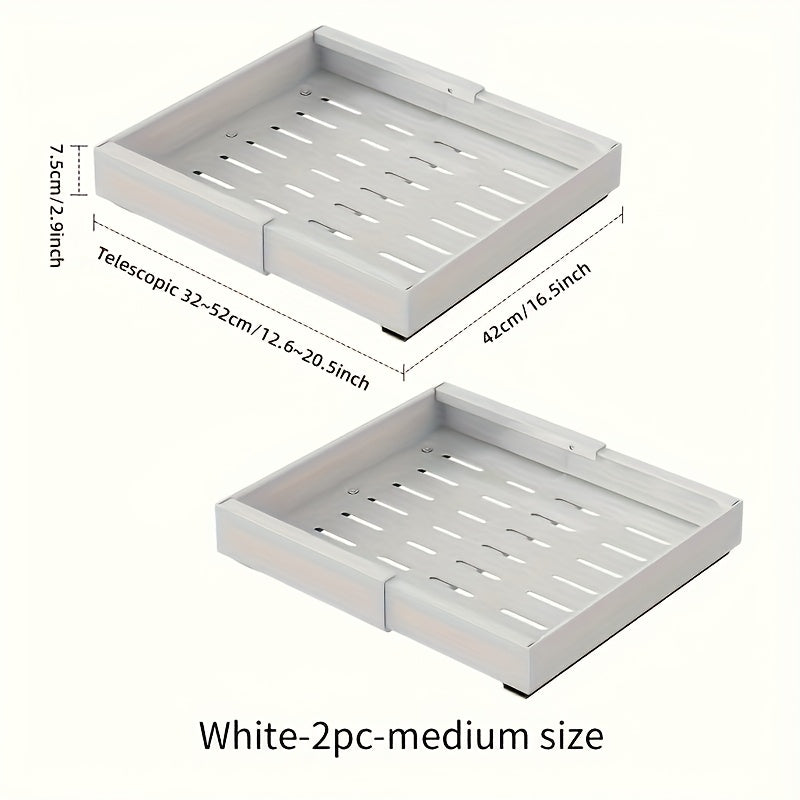 Pull Out Cabinet Organizer Slide Out Drawer Shelf No Drill | Under Cabinet Pull Out Shelf for Kitchen Bathroom Garage Bedroom