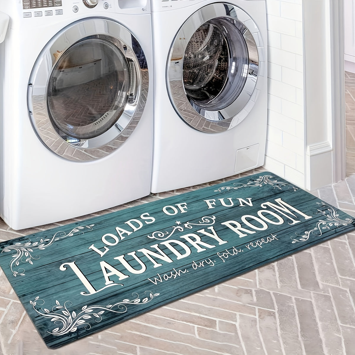 Laundry Room Rug Non-Slip Runner Washable Easy Clean Mat – Floor Protection for Washer Dryer Front, Laundry Area & Home | Multiple Sizes & Colors