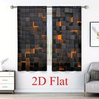 2-Piece Vintage Geometric Print Curtains – Rod Pocket, Machine Washable Polyester Flannel | Living Room & Bedroom | 4 Colors, 2 Sizes | Nuvia Haven