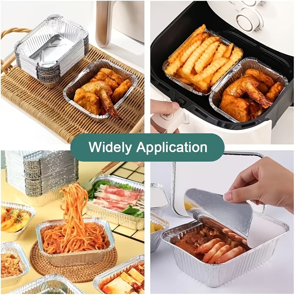 Disposable Aluminum Foil Pans 30-Pack with Lids 7.65x5.7 Inch - Foil Baking Pans for Cakes Cooking Heating Storing Food Prep, Holiday Baking Trays for Christmas Thanksgiving