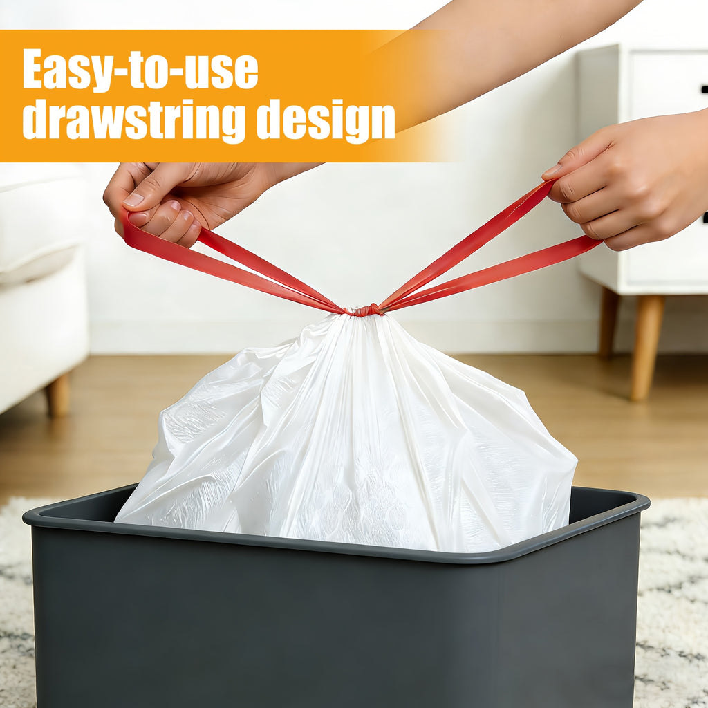 Lavender Scented Trash Bags 13 Gallon 55, 110 or 165 Count – Heavy-Duty Drawstring Garbage Bags, Expandable Leak-Proof Puncture-Resistant, Kitchen & Home Waste Bags White