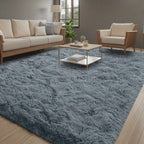 Shaggy Plush Area Rug Non-Slip Machine Washable Fluffy Tie-Dye Shedding Resistant 5x8 8x10 ft for Living Room Bedroom 7 Colors