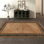 Classical Bohemian Luxury Flannel Rug Non-Slip Machine Washable – Vintage Plush Area Rug for Living Room, Bedroom & Home Decor – 4 Sizes Up to 78.7x116in