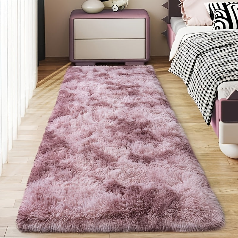 Tie-Dye Fluffy Area Rug – Ultra-Soft Thickened Plush Indoor Mat for Living Room, Bedroom & Office, 9 Colors 6 Sizes, Boho Machine-Woven Floor Carpet