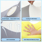 C-Shaped Ergonomic Neck Pillow with Cooling Gel – Multi-Angle Cervical & Spine Support for Side, Back & Stomach Sleepers, Removable Cool Pillowcase | Gray