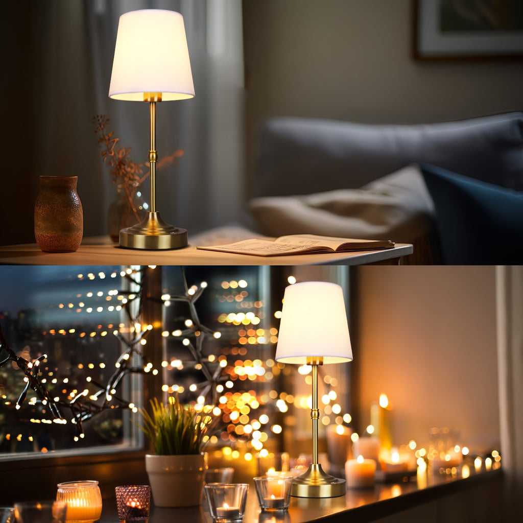 Cordless Rechargeable Table Lamp – Battery Powered Stepless Dimmable Touch Lamp for Bedroom, Dining Room, Kitchen & Office Decor