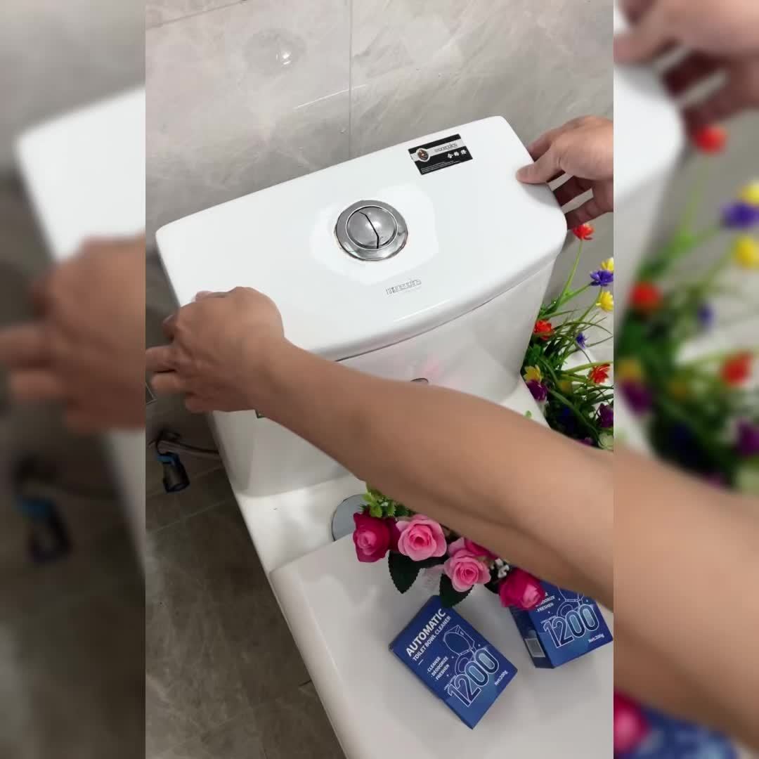 Cute Whale Toilet Tank Cleaner – Automatic Blue Freshener & Deodorizer Tablets, 1200 Flushes, Pine Scent, Fun Bathroom Accessory for Ceramic Toilets – Drop-In Tank Toilet Cleaning Tablet