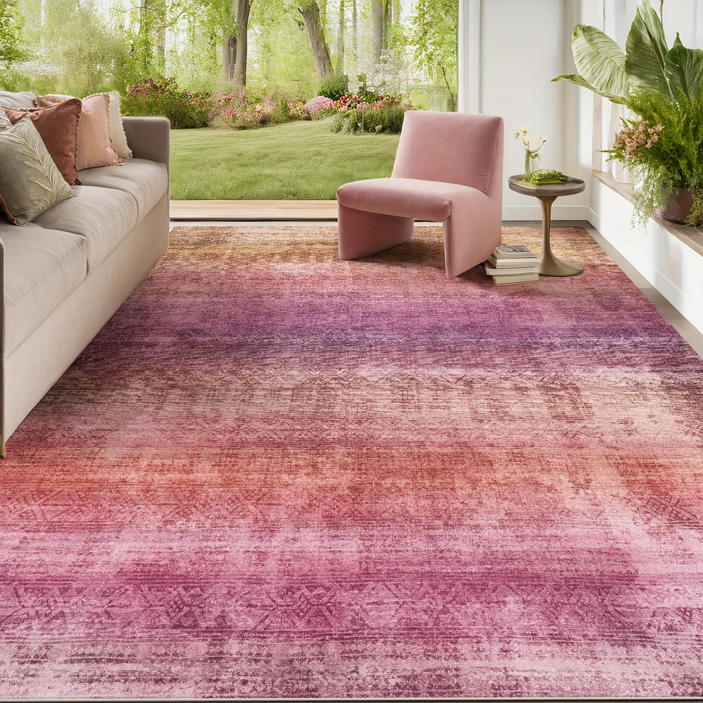 Oslo Washable Area Rug – Gradient Moroccan Vintage Style, Soft Non-Slip, Machine Washable | Living Room, Bedroom & Dining Room | 5 Colors, 5 Sizes | Nuvia Haven