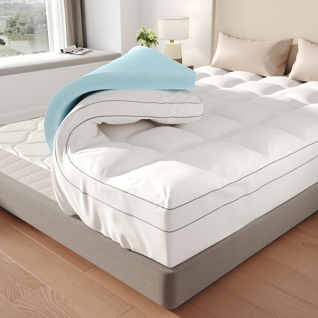 4 Inch Gel Memory Foam Mattress Topper | Dual Layer 2" Gel Foam + 2" Pillow Top, Removable Washable Cover, 8-21" Deep Pocket – Twin, Twin XL, Full, Queen