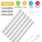 6-Pack Smart LED Motion Sensor Cabinet Light – USB Rechargeable, 3 Modes, Night Light for Bedroom, Stairs, Kitchen & Closet