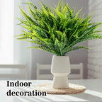 UV-Resistant Artificial Boston Ferns Bulk Set 20pcs – Faux Outdoor Fern Plants for Home, Office, Garden, Patio & Yard Decor, Realistic Lifelike Plastic Greenery