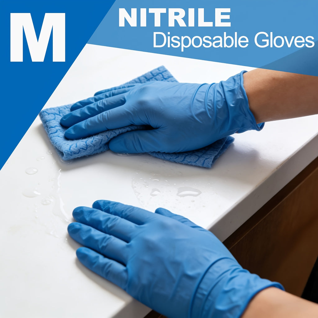 Nitrile Gloves 1000pcs Blue Disposable Powder Free Latex Free S M L XL Protective Gloves for Cleaning Cooking Gardening Food Prep Medical Non-Sterile Bulk Gloves Box Home Kitchen Outdoor Use