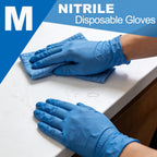 Nitrile Gloves 1000pcs Blue Disposable Powder Free Latex Free S M L XL Protective Gloves for Cleaning Cooking Gardening Food Prep Medical Non-Sterile Bulk Gloves Box Home Kitchen Outdoor Use