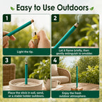 Lemongrass Incense Sticks Giant 25pcs Outdoor – 10.63" Extra Long Herbal Scented Sticks with Mint & Rosemary for Patio, Camping & Backyard
