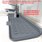 Silicone Sink Drying Mat & Faucet Splash Pad with Sponge Holder – Wave Pattern, 5° Drainage Slope, Heat-Resistant, 3 Sizes & 3 Colors for Kitchen & Bathroom Counter