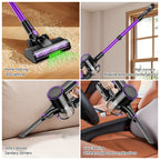 Cordless Stick Vacuum Cleaner 51-68KPa – 3-Speed Adjustable, 45-Min Runtime, Detachable Handheld, LED Floor Brush for Pet Hair, Carpet & Hard Floor