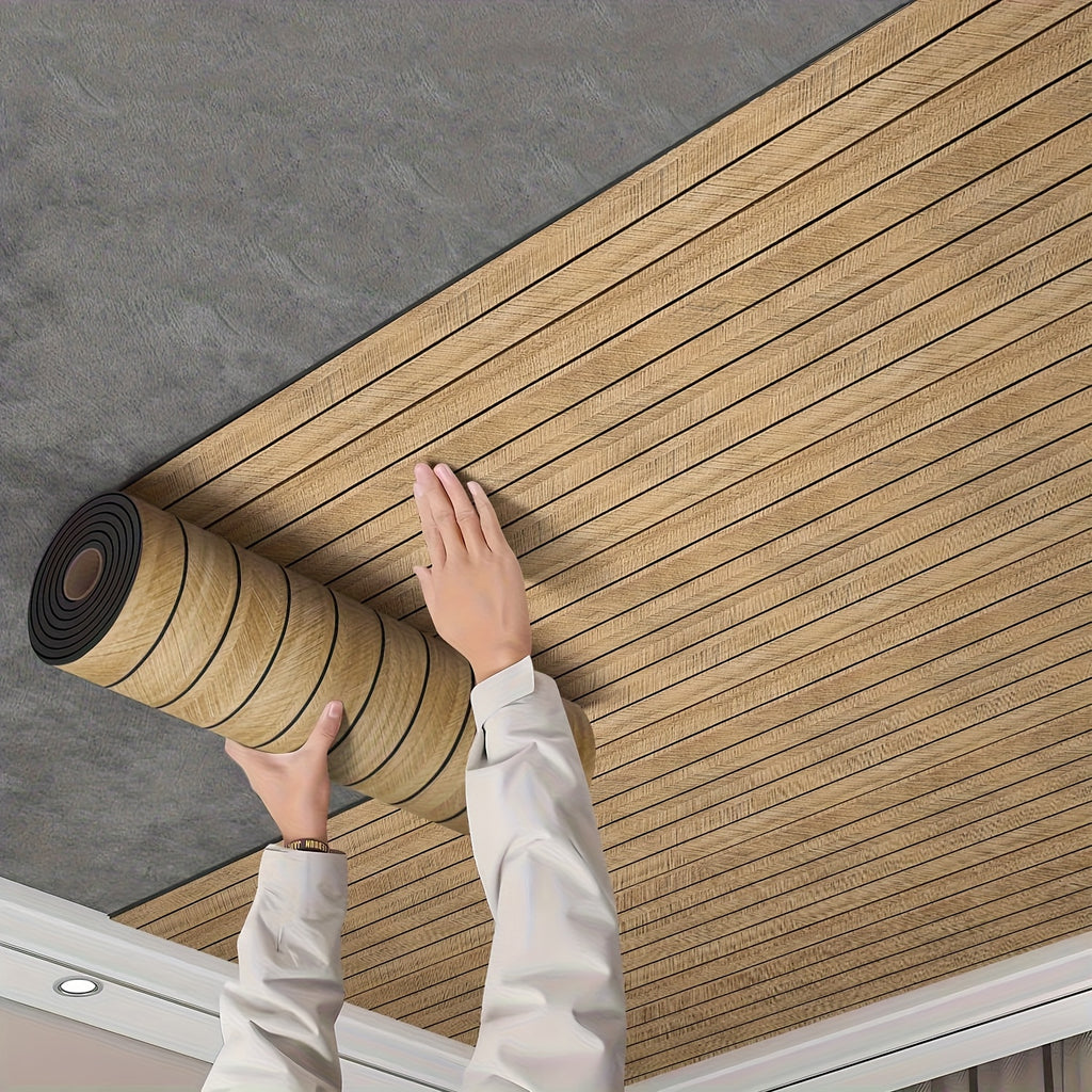 Peel and Stick 3D Wood Grain Wall Panels – Self-Adhesive Soundproof Vinyl Planks for Walls & Ceilings, Matte Finish, No Tools Needed, Modern Home Decor